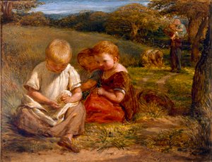 Children Gathering Wild Flowers
